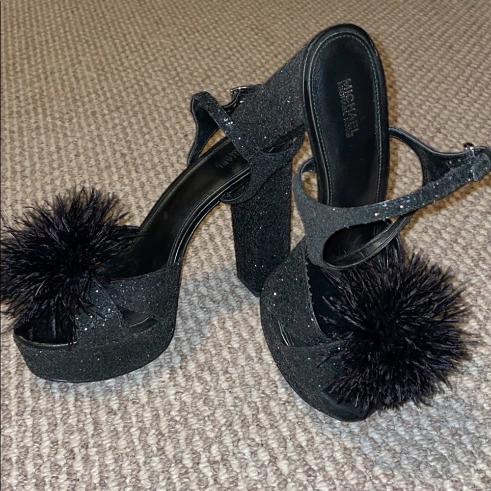 MICHAEL Michael Kors Black Glitter Sandal